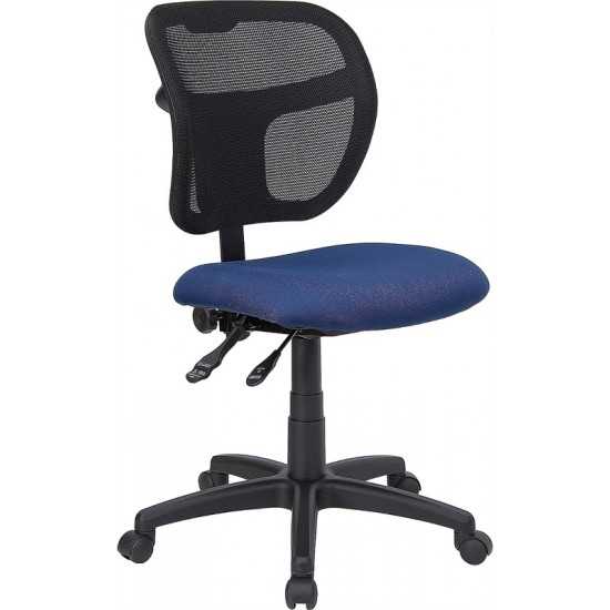 Mid-Back Navy Blue Mesh Swivel Task Office Chair with Back Height Adjustment