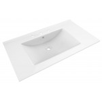 35.5-in. W 3H8-in. Ceramic Top Set In White Color - Overflow Drain Incl.