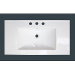 35.5-in. W 3H8-in. Ceramic Top Set In White Color - Overflow Drain Incl.