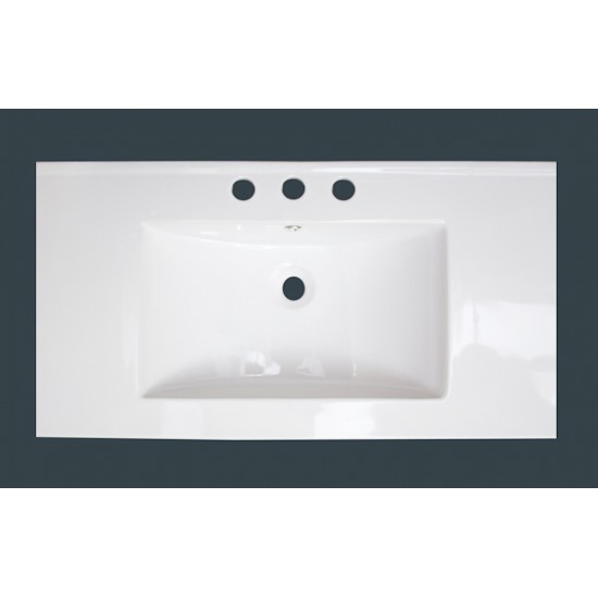 35.5-in. W 3H8-in. Ceramic Top Set In White Color - Overflow Drain Incl.