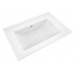 23.75-in. W 1 Hole Ceramic Top Set In White Color - Overflow Drain Incl.