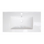 32-in. W 1 Hole Ceramic Top Set In White Color - Overflow Drain Incl.