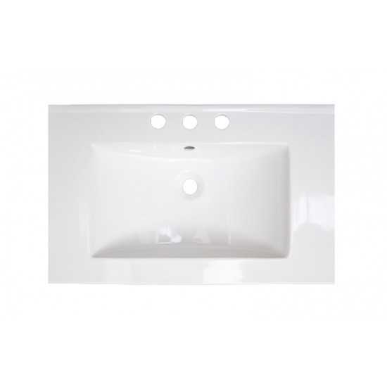 23.75-in. W 3H8-in. Ceramic Top Set In White Color - Overflow Drain Incl.