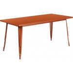 Commercial Grade 31.5" x 63" Rectangular Copper Metal Indoor-Outdoor Table