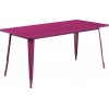 Commercial Grade 31.5" x 63" Rectangular Purple Metal Indoor-Outdoor Table