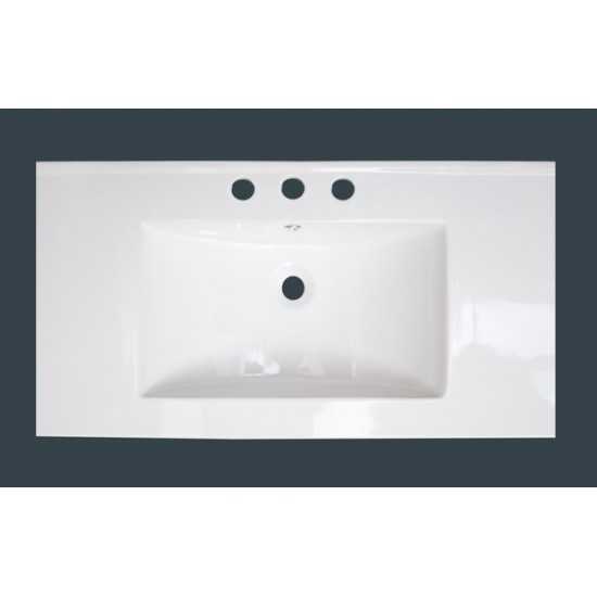 32-in. W 3H8-in. Ceramic Top Set In White Color - Overflow Drain Incl.