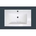 30-in. W 1 Hole Ceramic Top Set In White Color - Overflow Drain Incl.