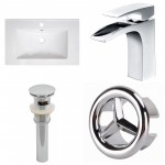 30-in. W 1 Hole Ceramic Top Set In White Color - Overflow Drain Incl.