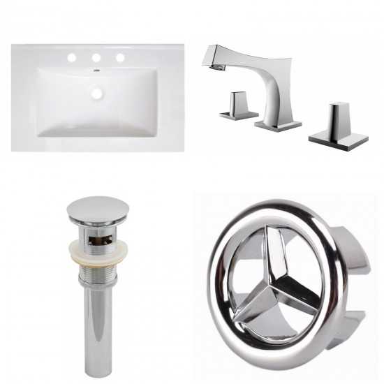 30-in. W 3H8-in. Ceramic Top Set In White Color - Overflow Drain Incl.