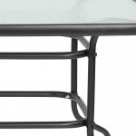 31.5" x 55" Rectangular Tempered Glass Metal Table