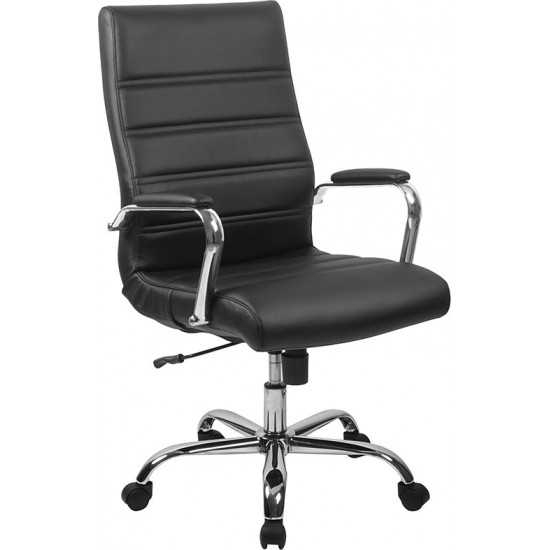 High Back Office Chair | High Back LeatherSoft Executive Office Swivel Chair with Wheels