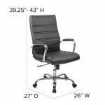 High Back Office Chair | High Back LeatherSoft Executive Office Swivel Chair with Wheels