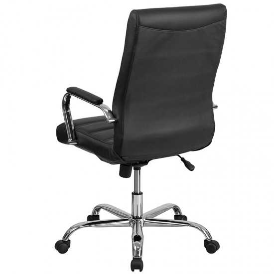 High Back Office Chair | High Back LeatherSoft Executive Office Swivel Chair with Wheels