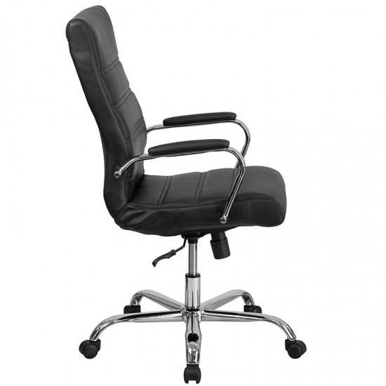 High Back Office Chair | High Back LeatherSoft Executive Office Swivel Chair with Wheels