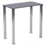 Riverside Collection Black Glass Nesting Tables with Stainless Steel Legs