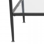 Newport Collection Glass Coffee Table with Black Metal Frame