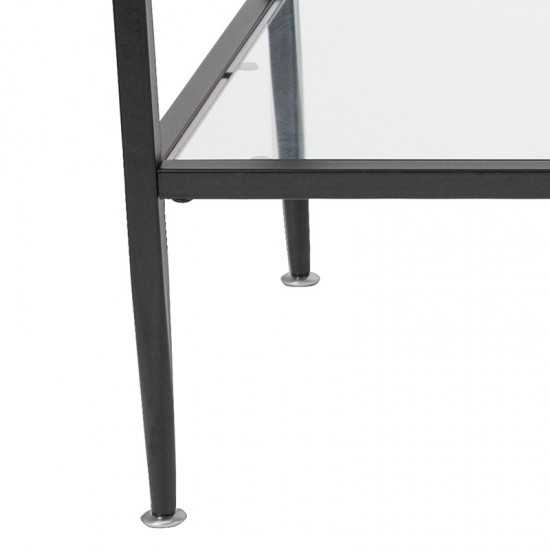 Newport Collection Glass Coffee Table with Black Metal Frame