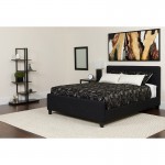 Tribeca Twin Size Tufted Upholstered Platform Bed in Black Fabric