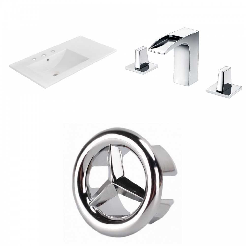 35.5-in. W 3H8-in. Ceramic Top Set In White Color