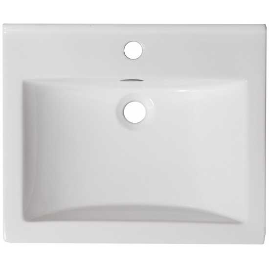 21-in. W 1 Hole Ceramic Top Set In White Color