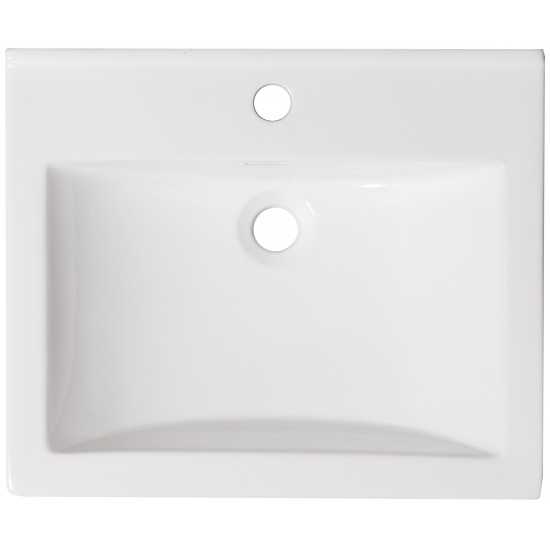 21.5-in. W 1 Hole Ceramic Top Set In White Color