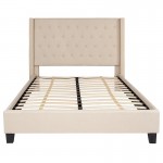 Riverdale Full Size Tufted Upholstered Platform Bed in Beige Fabric
