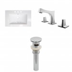 24.25-in. W 3H8-in. Ceramic Top Set In White Color - Overflow Drain Incl.