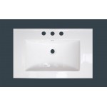 24.25-in. W 3H8-in. Ceramic Top Set In White Color - Overflow Drain Incl.