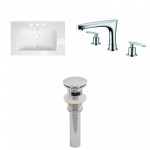 24.25-in. W 3H8-in. Ceramic Top Set In White Color - Overflow Drain Incl.