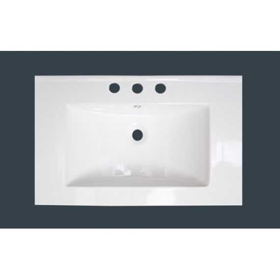 24.25-in. W 3H8-in. Ceramic Top Set In White Color - Overflow Drain Incl.