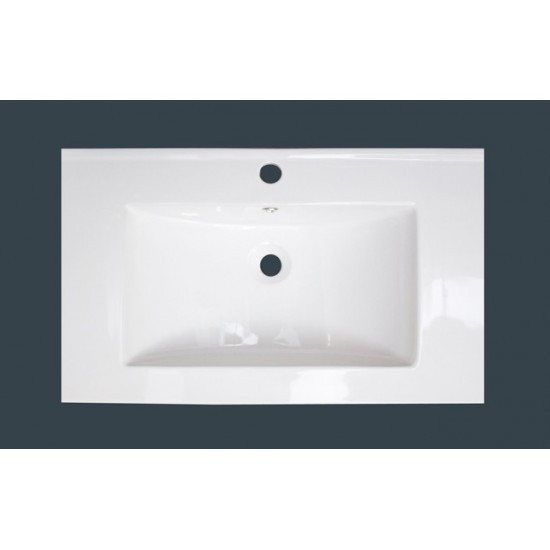 32-in. W 1 Hole Ceramic Top Set In White Color - Overflow Drain Incl.