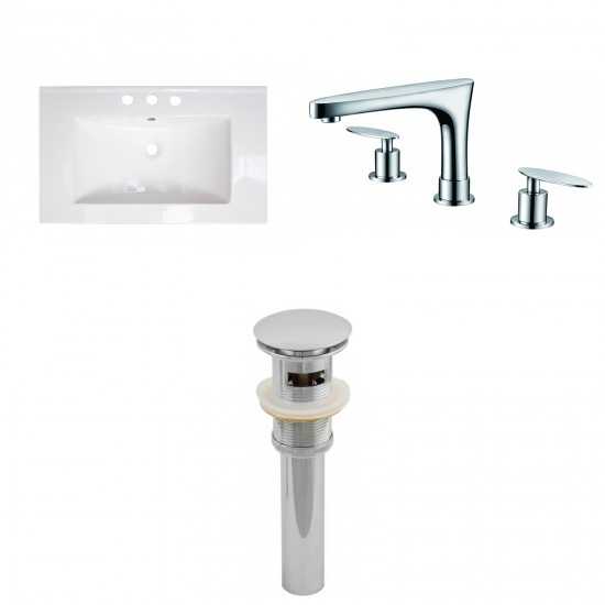 32-in. W 3H8-in. Ceramic Top Set In White Color - Overflow Drain Incl.