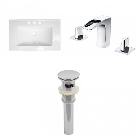 32-in. W 3H8-in. Ceramic Top Set In White Color - Overflow Drain Incl.