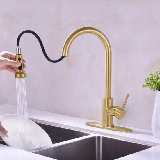 1 Hole CUPC Approved Lead Free Brass Faucet In Gold Color