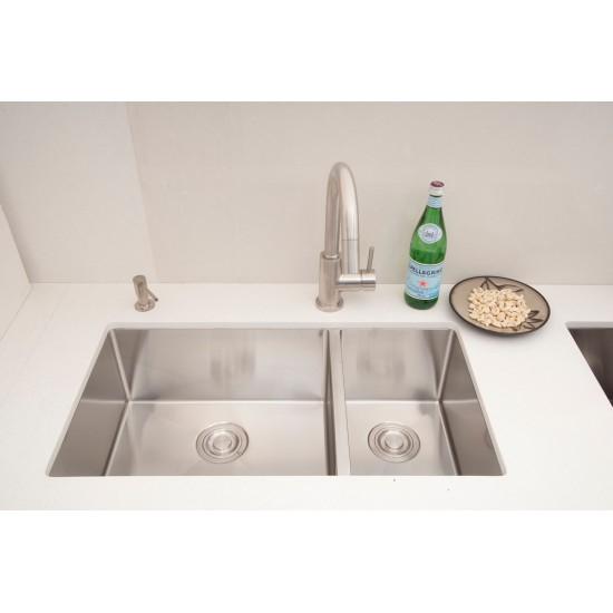 33-in. W CSA Approved Stainless Steel Kitchen Sink With Stainless Steel Finish And 18 Gauge