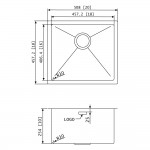 20-in. W CSA Approved Stainless Steel Kitchen Sink With Stainless Steel Finish And 18 Gauge