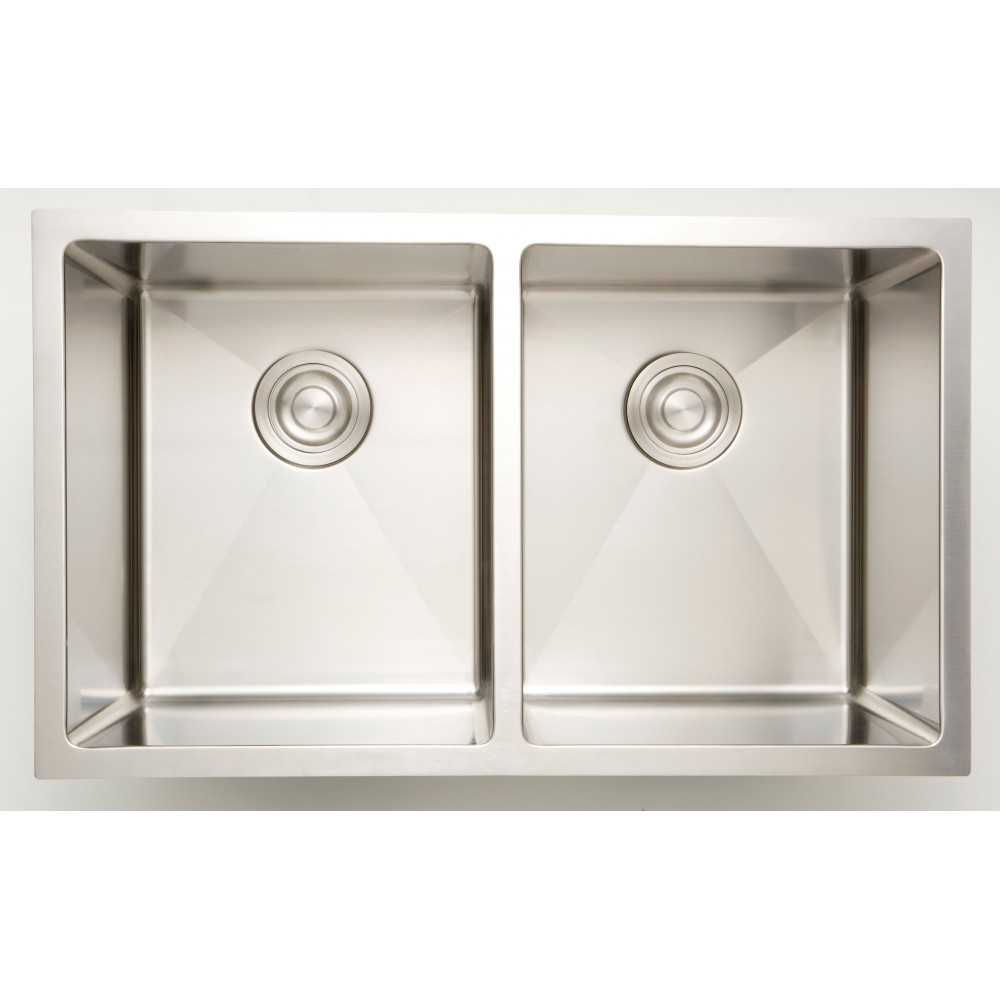 32-in. W CSA Approved Stainless Steel Kitchen Sink With Stainless Steel Finish And 16 Gauge