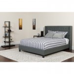 Riverdale King Size Tufted Upholstered Platform Bed in Dark Gray Fabric with Memory Foam Mattress