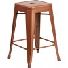 Commercial Grade 24" High Backless Copper Indoor-Outdoor Counter Height Stool