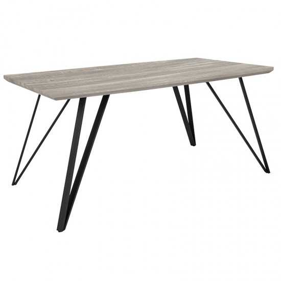 Corinth 31.5" x 63" Rectangular Dining Table in Distressed Gray Wood Finish