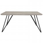 Corinth 31.5" x 63" Rectangular Dining Table in Distressed Gray Wood Finish