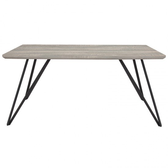 Corinth 31.5" x 63" Rectangular Dining Table in Distressed Gray Wood Finish