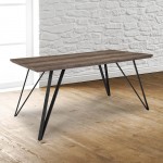 Corinth 31.5" x 63" Rectangular Dining Table in Distressed Light Brown Wood Finish