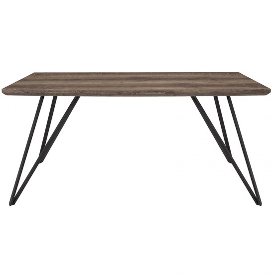 Corinth 31.5" x 63" Rectangular Dining Table in Distressed Light Brown Wood Finish