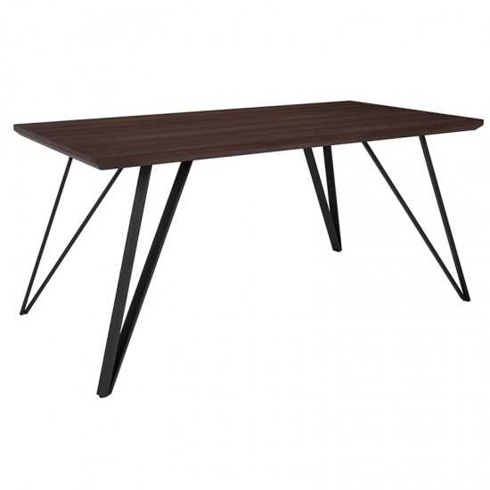 Corinth 31.5" x 63" Rectangular Dining Table in Dark Ash Finish