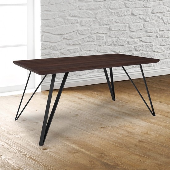 Corinth 31.5" x 63" Rectangular Dining Table in Dark Ash Finish