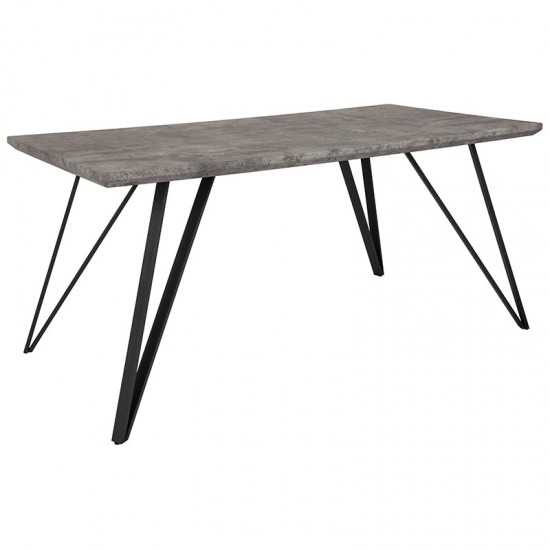 Corinth 31.5" x 63" Rectangular Dining Table in Faux Concrete Finish