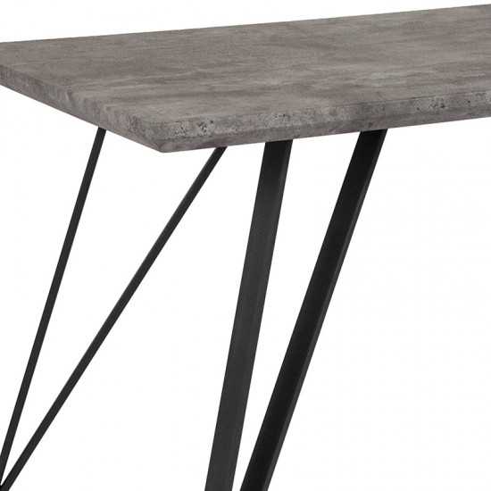 Corinth 31.5" x 63" Rectangular Dining Table in Faux Concrete Finish