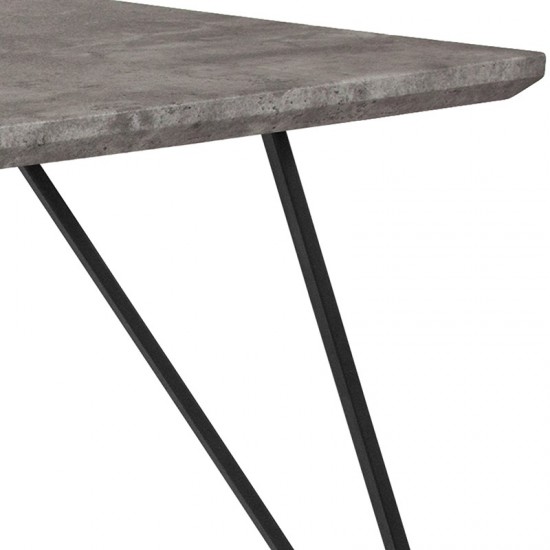 Corinth 31.5" x 63" Rectangular Dining Table in Faux Concrete Finish