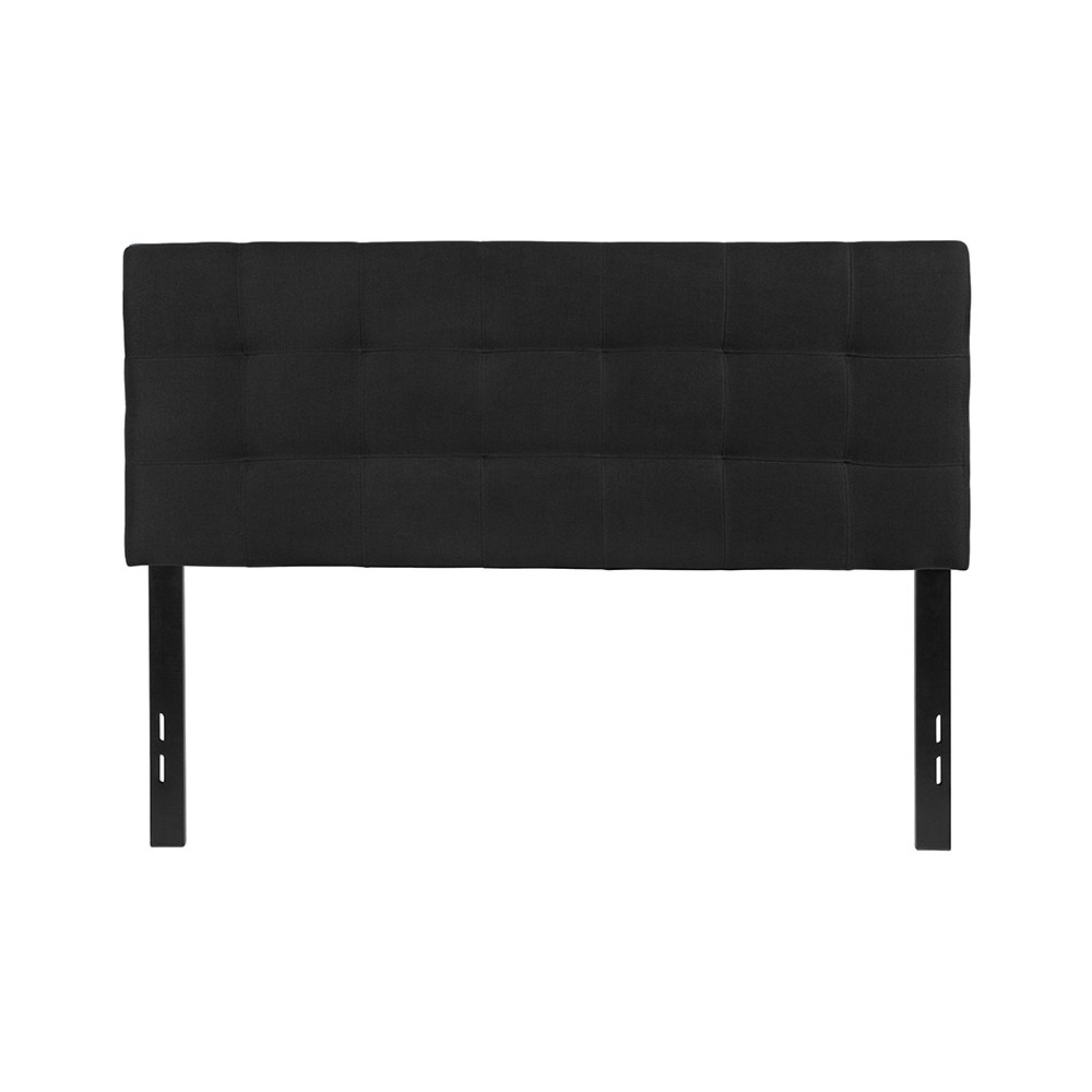 Bedford Tufted Upholstered Full Size Headboard in Black Fabric